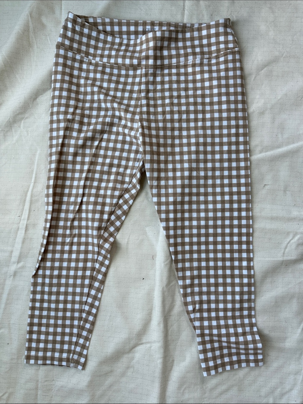 J. Crew women’s White and tan Gingham Leggings